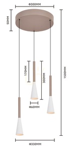 TROMPTO Rund Trio-pendellampa, Cashmere, 5050-324 Aviano small 4