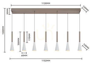 TROMPTO ”Seven” rak taklampa, Cashmere 7050-724 Aviano small 6