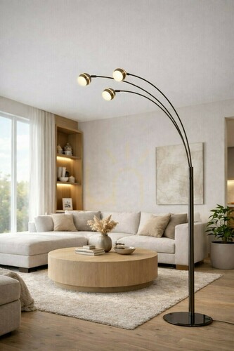 Kontrollera BIARRITZ ”Trio” golvlampa, svart krom, 3047-305, Aviano
