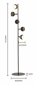 BIARRITZ ”Five” golvlampa, svart krom, 3047-505, Aviano small 2