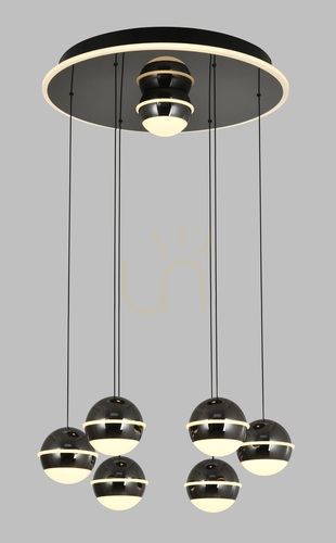 Kontrollera BIARRITZ Pendellampa med 7 lampor, svart krom, 5047-805, Aviano