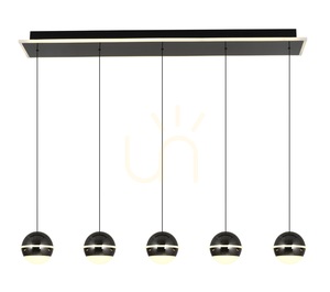 BIARRITZ 5-lamps rak taklampa, svart krom 7047-605 Aviano small 2