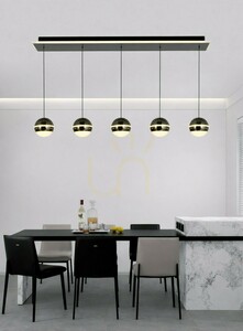 BIARRITZ 5-lamps rak taklampa, svart krom 7047-605 Aviano small 3