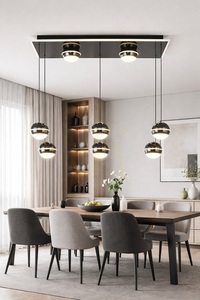 BIARRITZ rektangulär taklampa ”8”, svart krom, 7047-905, Aviano small 4