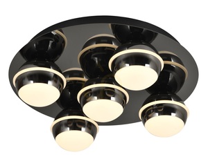 BIARRITZ taklampa med 5 lampor, svart krom, 9047-505, Aviano small 1