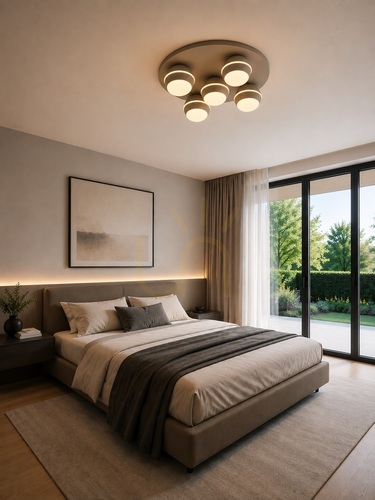 Kontrollera BIARRITZ Rund taklampa, ”Five”, Cashmere, 9047-513 Aviano