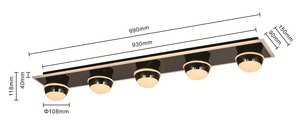 Taklampa – BIARRITZ Enkel taklampa med 5 lampor, svart krom 9047-605 Aviano small 5