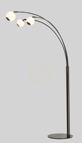 Kontrollera LUBERON ”Trio” golvlampa, svart krom, 3051-305, Aviano