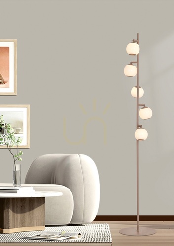 Kontrollera Aviano LUBERON 3051-513 LED-golvlampa, 5 kupor, kashmir-sandfärgad