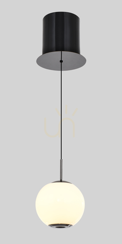 Kontrollera LUBERON Pendellampa med en LED-lampa, svart krom, 6051-105, Aviano