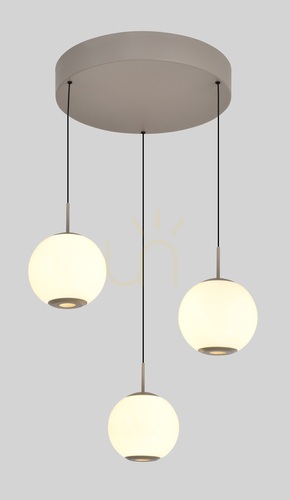 Kontrollera LUBERON Rund LED-pendellampa med tre lampor, Cashmere, 5051-313 Aviano