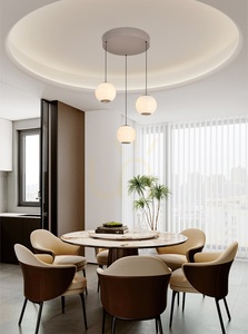 LUBERON Rund LED-pendellampa med tre lampor, Cashmere, 5051-313 Aviano small 0