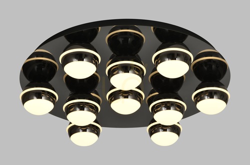 Kontrollera BIARRITZ Rund LED-taklampa, svart krom, 9047-1005, Aviano