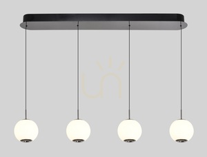 LUBERON 4-lampig rak LED-pendellampa, svart krom, 7051-405, Aviano small 1