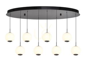 LUBERON Svartkromad oval LED-pendellampa i 8-form 7051-805 Aviano small 2