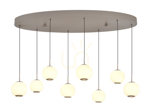 Kontrollera LUBERON ovalt LED-pendelljus i kashmir med 8-formad design 7051-813 Aviano