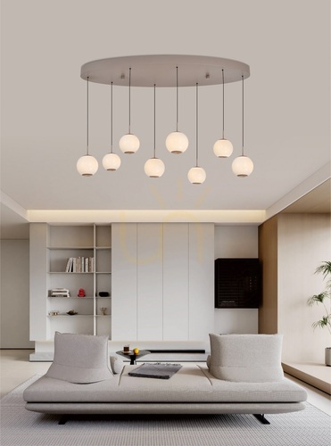 Kontrollera LUBERON ovalt LED-pendelljus i kashmir med 8-formad design 7051-813 Aviano