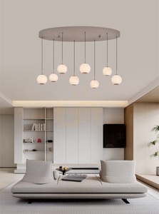 Aviano LUBERON 7051-813 oval LED-pendellampa, 8 ljuspunkter, kashmir-sandfärgad small 0