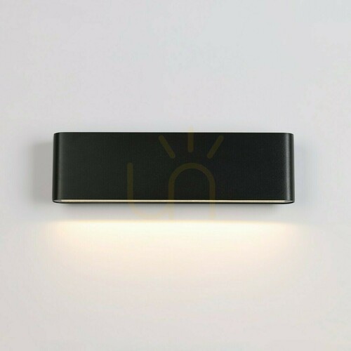 Kontrollera Italux Vedras svart LED-vägglampa för utomhusbruk 30 cm, 14,6 W 3000 K