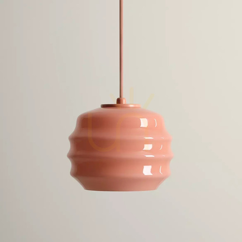 Kontrollera ALDEX 1160G11 Puff Glaze Coral taklampa