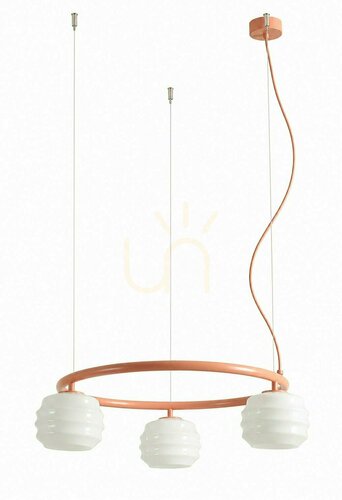 Kontrollera ALDEX 1159E11_R Puff 3-ringad korallfärgad taklampa