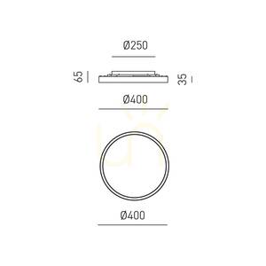 Gea Luce AELA P/P FAEPO1 LED-plafond borstad guldfinish 40 cm 36 W small 1