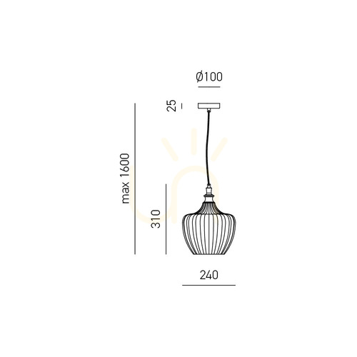 Kontrollera CLEOFE S/10 FCLSA10 Amber taklampa från Gea Luce