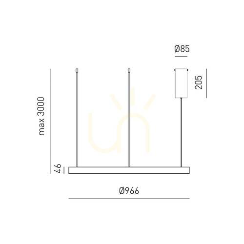 Kontrollera CRISEIDE S/1G FCRSO9 taklampa, borstat guld, Gea Luce