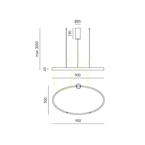 Kontrollera CRISEIDE S/1P OVAL FCRSO8O taklampa, borstat guld, Gea Luce