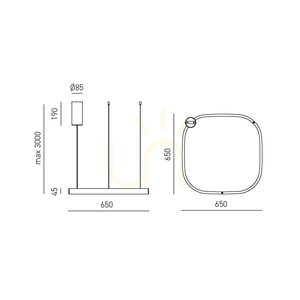 CRISEIDE S/1P Q FCRSO8Q Guldpendellampa från Gea Luce small 1