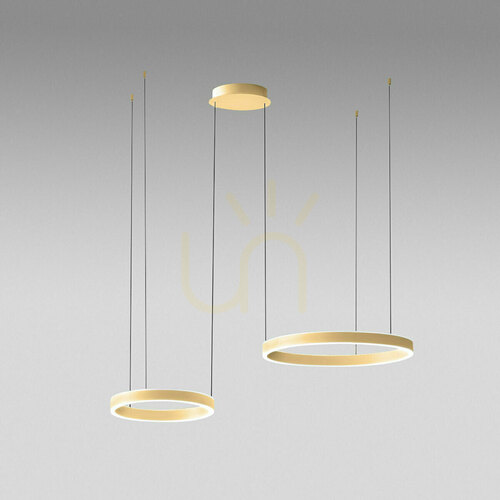 Kontrollera CRISEIDE S/2D FCRSO5 taklampa, borstat guld, Gea Luce