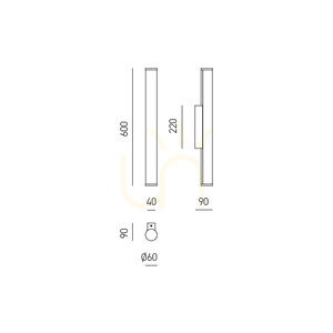 GAP482C Vit vägglampa från Gea Luce, IP44 small 1