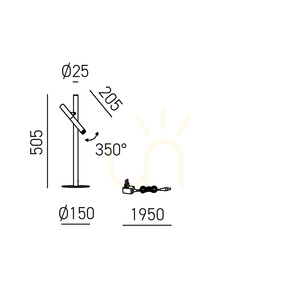 GLST40 Grå Gea Luce bordslampa small 1