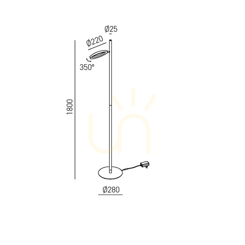 Kontrollera GPIN31 Svart Gea Luce golvlampa