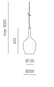 OFELIA S/10 FOFSB10 taklampa, transparentblå, Gea Luce small 1