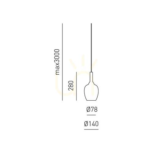 Kontrollera OFELIA S/10 MINI FOFSA10M taklampa, rökfärgad transparent, Gea Luce