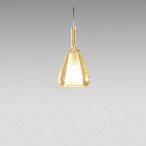 Kontrollera OFELIA S/11 MINI FOFSAM11M taklampa, bärnstensfärgad och genomskinlig, Gea Luce