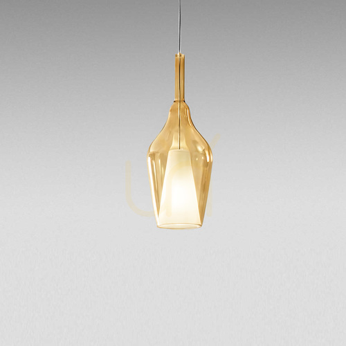 Kontrollera OFELIA S/12 MINI FOFSAM12M taklampa, bärnstensfärgad och genomskinlig, Gea Luce