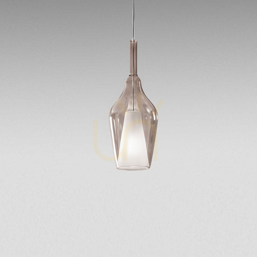 Kontrollera OFELIA S/12 MINI FOFSA12M taklampa, rökfärgad transparent, Gea Luce