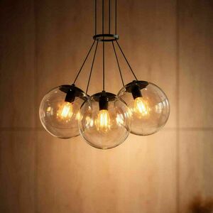 Ljuskrona s.luce Orb med 3 glaskulor, brun, Ø 50 cm 1 Ljuskrona s.luce Orb med 3 glaskulor, brun, Ø 50 cm small 1