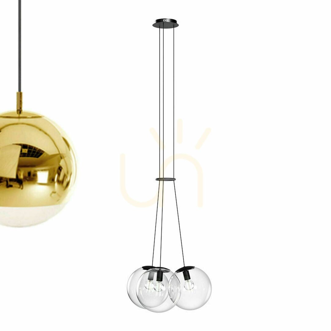 Kontrollera Ljuskrona s.luce Orb med 3 glaskulor, brun, Ø 40 cm, E27 Ljuskrona s.luce Orb med 3 glaskulor, brun, Ø 40 cm, E27