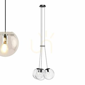 Ljuskrona s.luce Orb med 3 glaskulor, brun, E27, 30 cm small 11