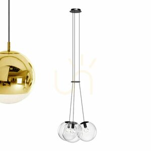 Ljuskrona s.luce Orb med 3 glaskulor, guldfärgad, E27 small 10