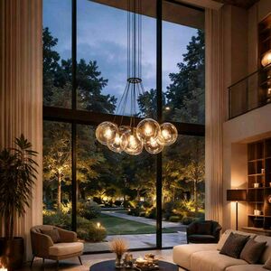 Ljuskrona s.luce Orb Cluster i rökglas, 7 ljuspunkter, E27 small 0
