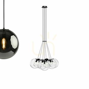 Ljuskrona s.luce Orb Cluster i transparent glas, 7 ljuspunkter, E27 small 12