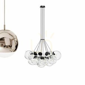 Ljuskrona s.luce Orb med 13 ljuspunkter i klart glas, E27 small 14