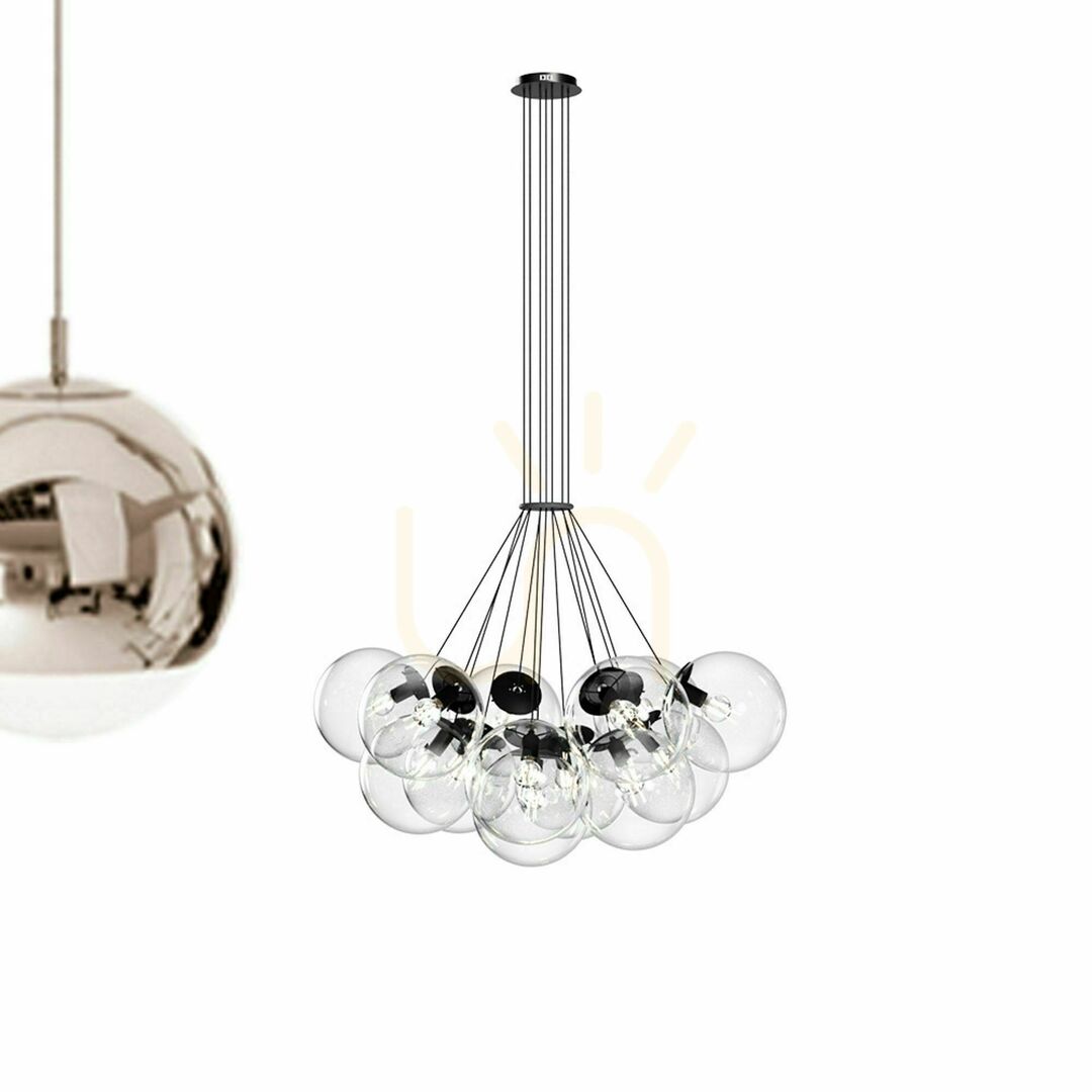 Visa Ljuskrona s.luce Orb i glas, kopparfärgad, 13 ljuspunkter, E27 Ljuskrona s.luce Orb i glas, kopparfärgad, 13 ljuspunkter, E27