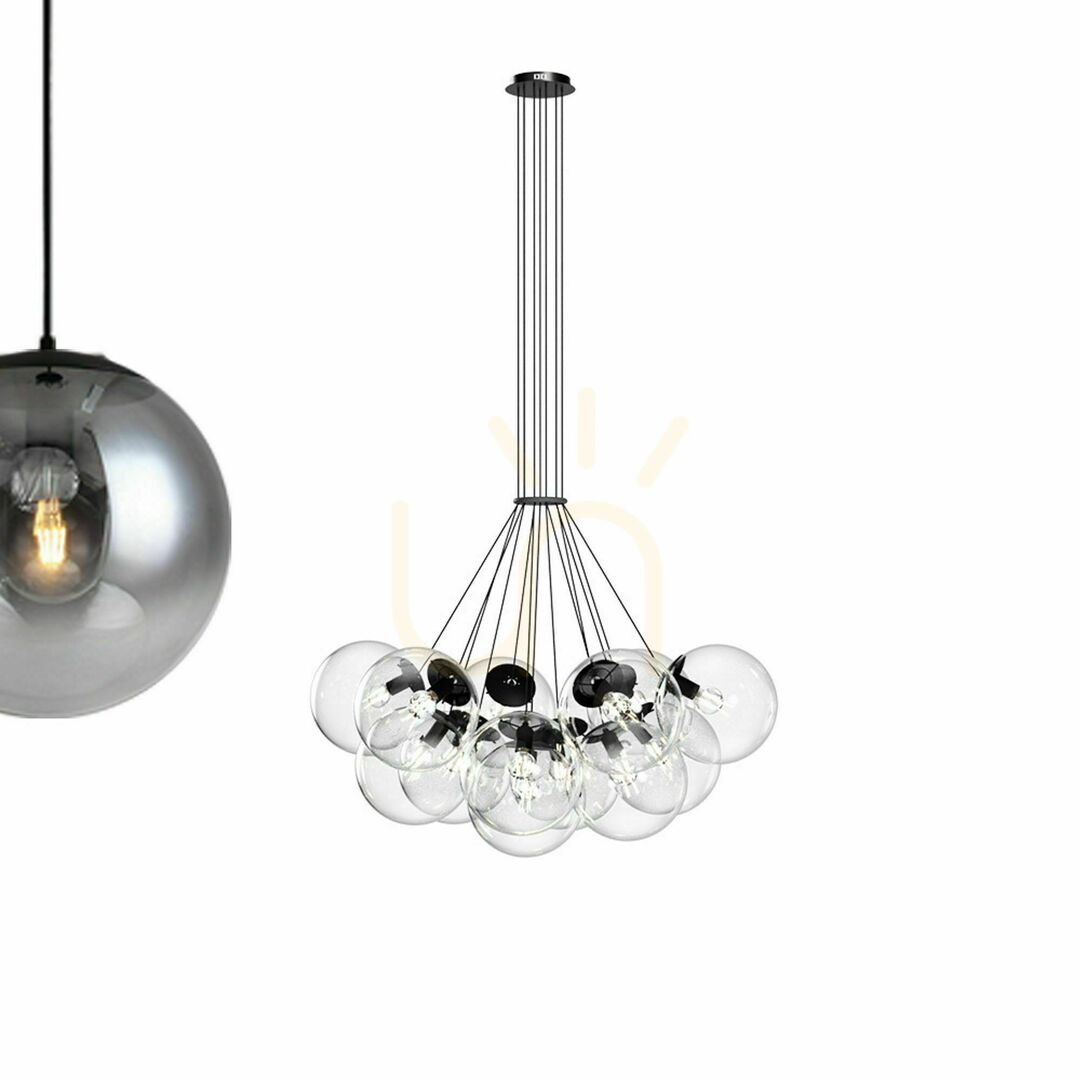 Förhandsvisning Ljuskrona s.luce Orb med 13 ljuspunkter i rökfärgat glas, E27 Ljuskrona s.luce Orb med 13 ljuspunkter i rökfärgat glas, E27