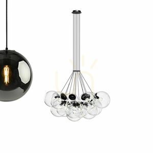 Ljuskrona s.luce Orb med 13 ljuspunkter i rökfärgat glas, E27 13 Ljuskrona s.luce Orb med 13 ljuspunkter i rökfärgat glas, E27 small 13
