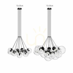 Ljuskrona s.luce Orb med 13 ljuspunkter, brun, glas och metall small 10